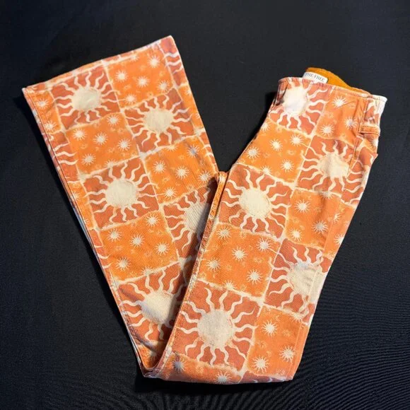 Rare Free People Printed Penny Pull-On Flares Sz 25 - Picture 6 of 15
